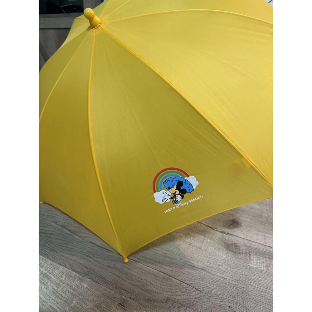 Disney Tokyo Resort Yellow Mickey Mouse Umbrella RARE Classic U Handle